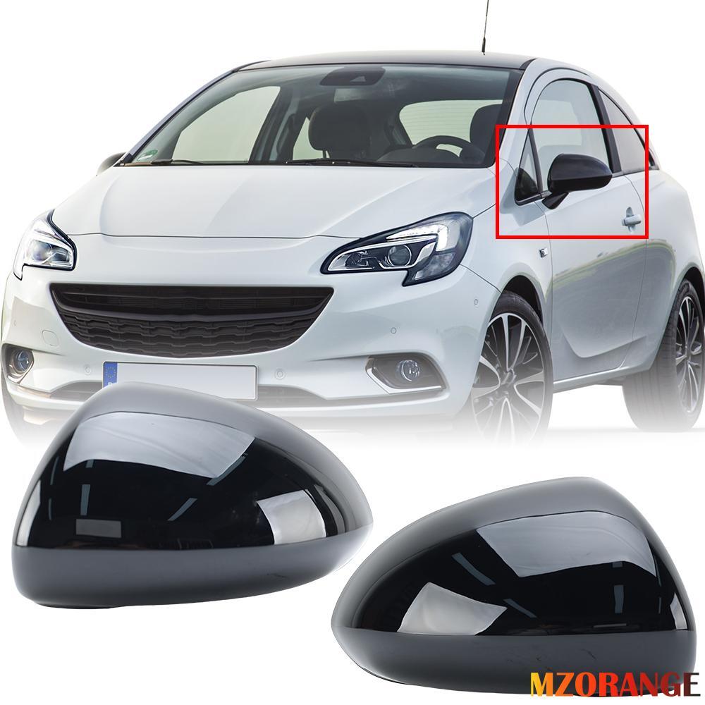 2¡Á F¨¹r for Vauxhall for Opel for Corsa D 06-14 Au?enspiegel Spiegelkappen Abdeckung Schwarz