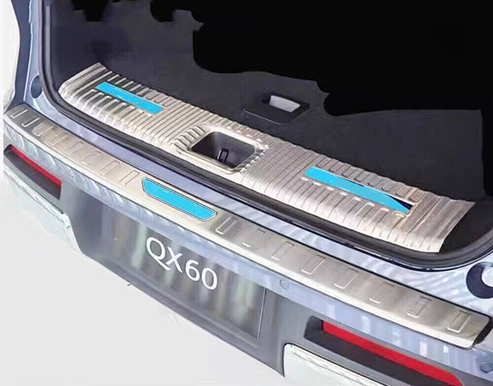 Silver Rear Bumper Inner Trunk Sill Cover Protector for Infiniti QX60 2022-2024