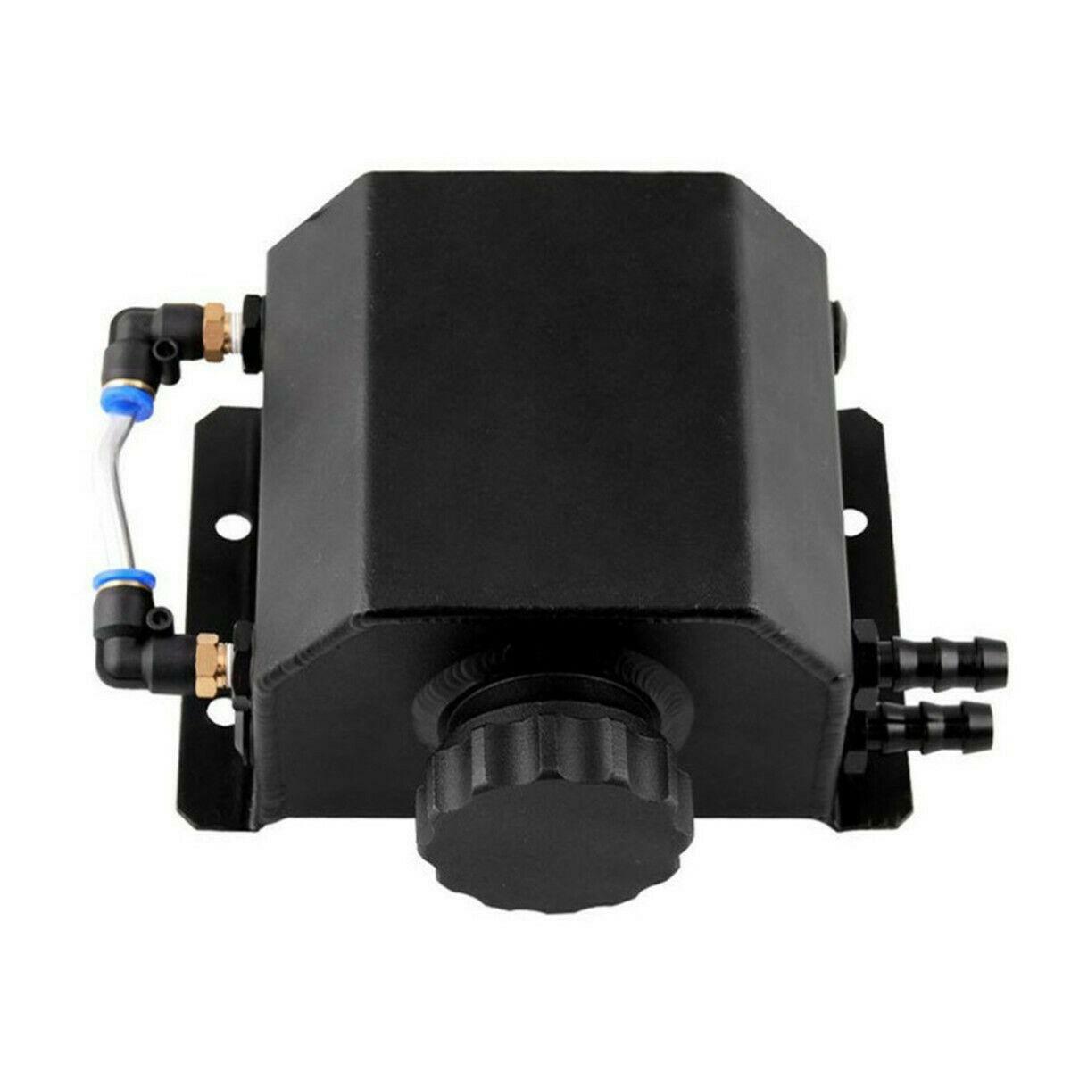 Aluminum radiator coolant overflow bottle recycling water tank reservoir 1L black - n