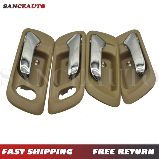 4-piece set of beige front and rear LH right-hand interior door handles suitable for 1998-02 for Honda Accord 4-door n