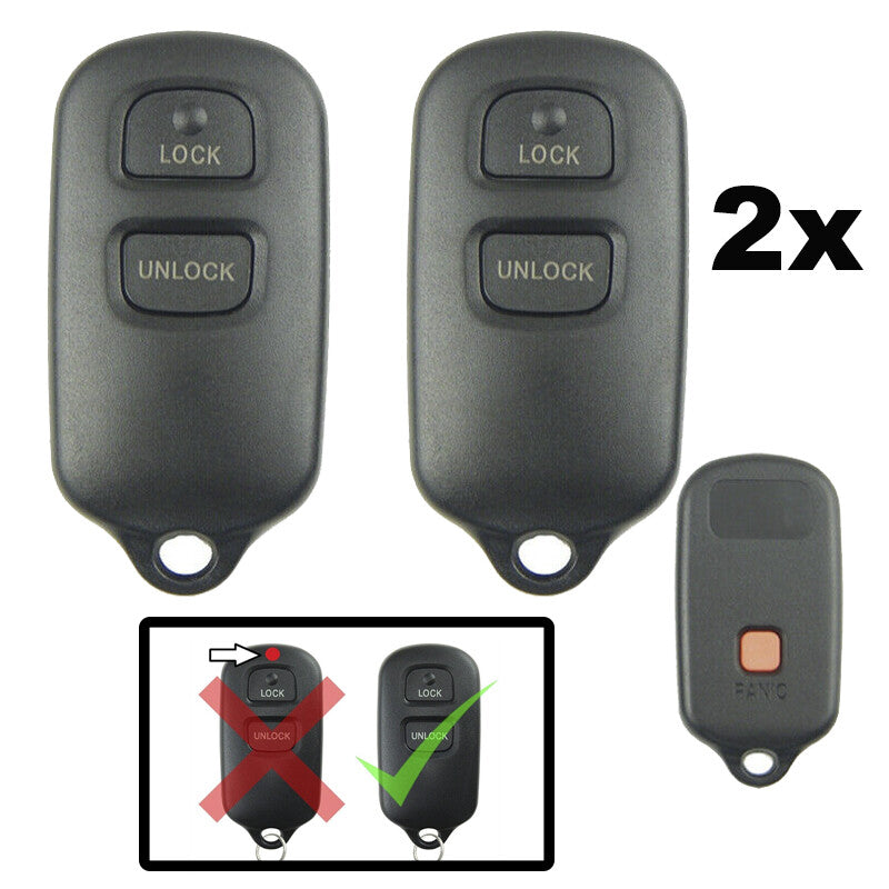 2Pcs Key Fob Shell Case for Toyota Highlander 2001 2002 2003 2004 2005 2006 2007 Q