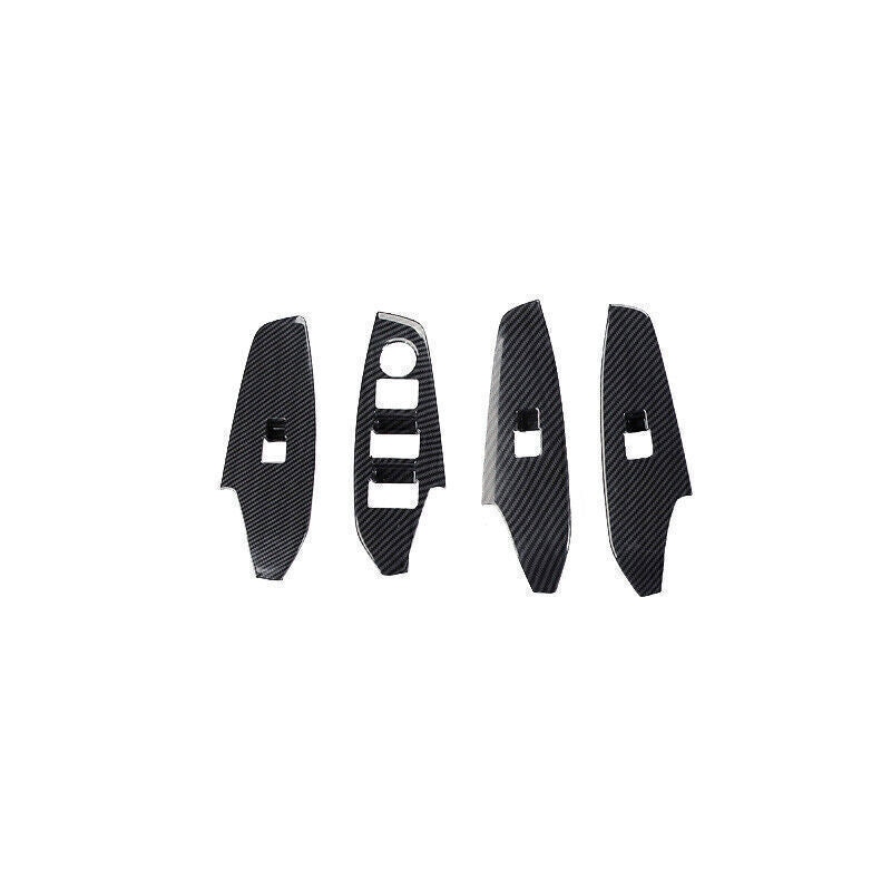 4X for Mazda 3 Axela 17-2018 ABS Carbon Fiber Door Window Switch Lift Cover Trim