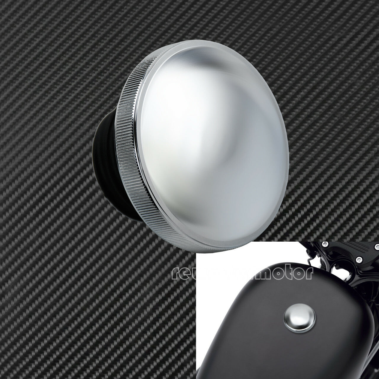 Vented Gas Cap Fuel Tank Right-hand Thread Smooth Chrome Fit for Harley Softail Q