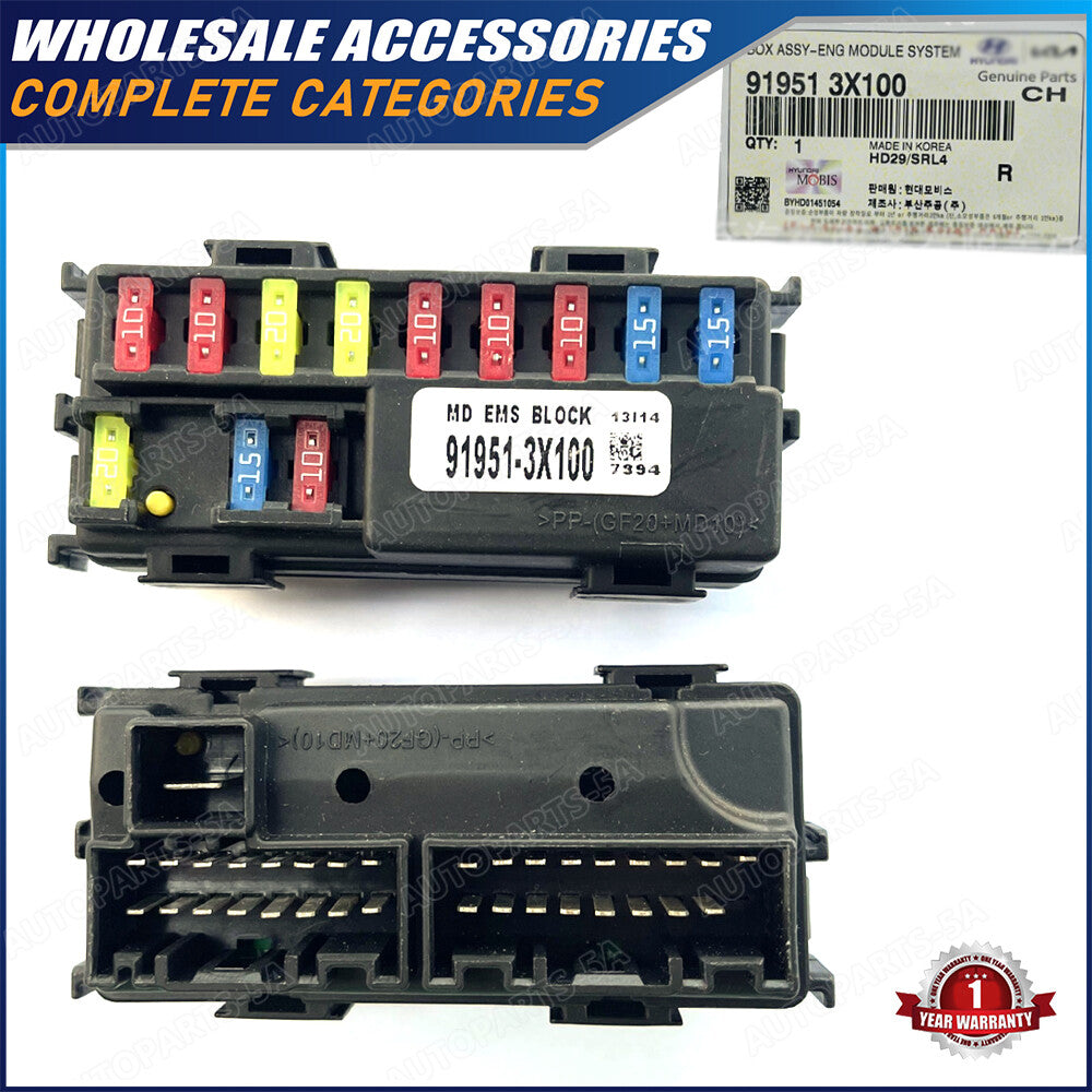 One-piece set of automotive engine module system fuse box suitable for 2014-2016 for Hyundai for Elantra 91951-3X100