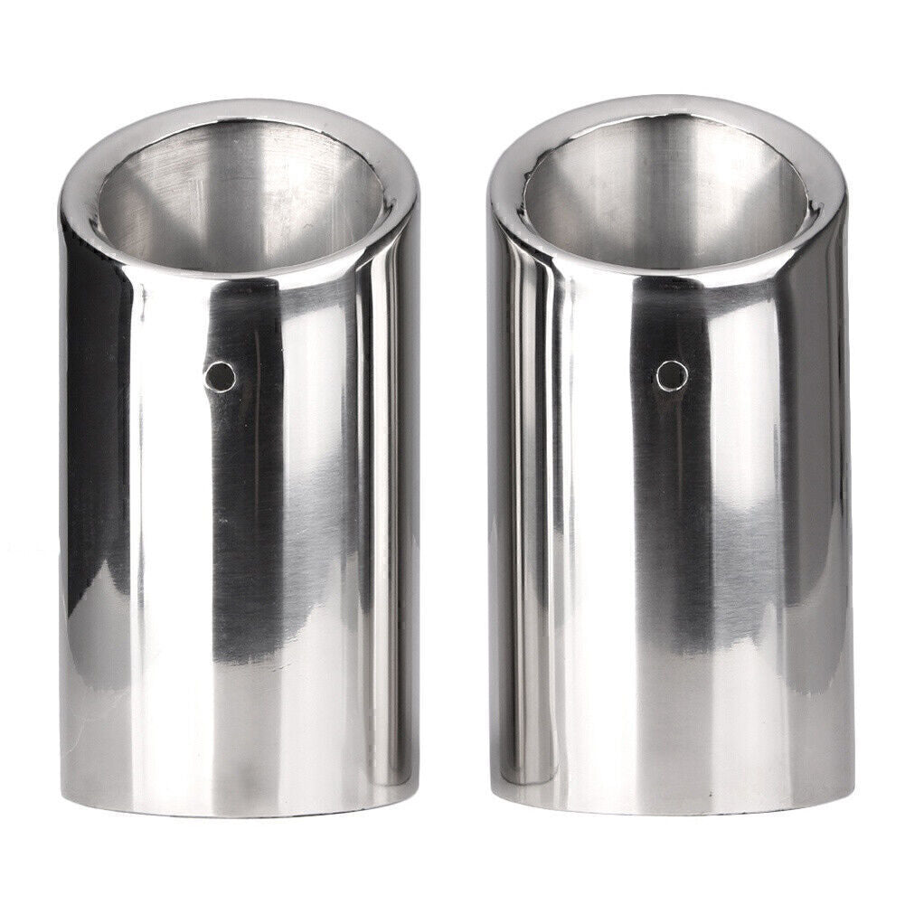 2pc Chrome Slip-on Tail Pipes Muffler Exhaust Tips for Audi for A4 Q5 2.0T 2009-2013 Q