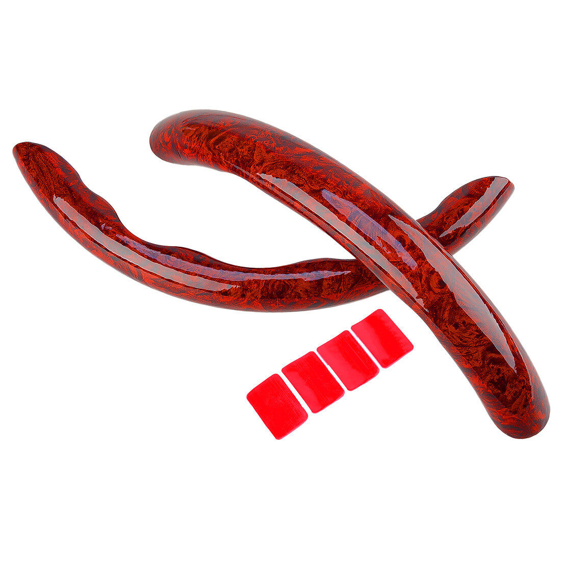 Red Wood Grain Universal Car SteeringWheel Cover Non-Slip Q
