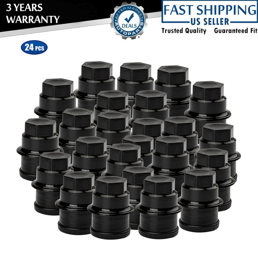 24X 12472838 15767268 NEW Black Wheel Nut Cover Fit for Chevrolet for Cadillac for GMC Q