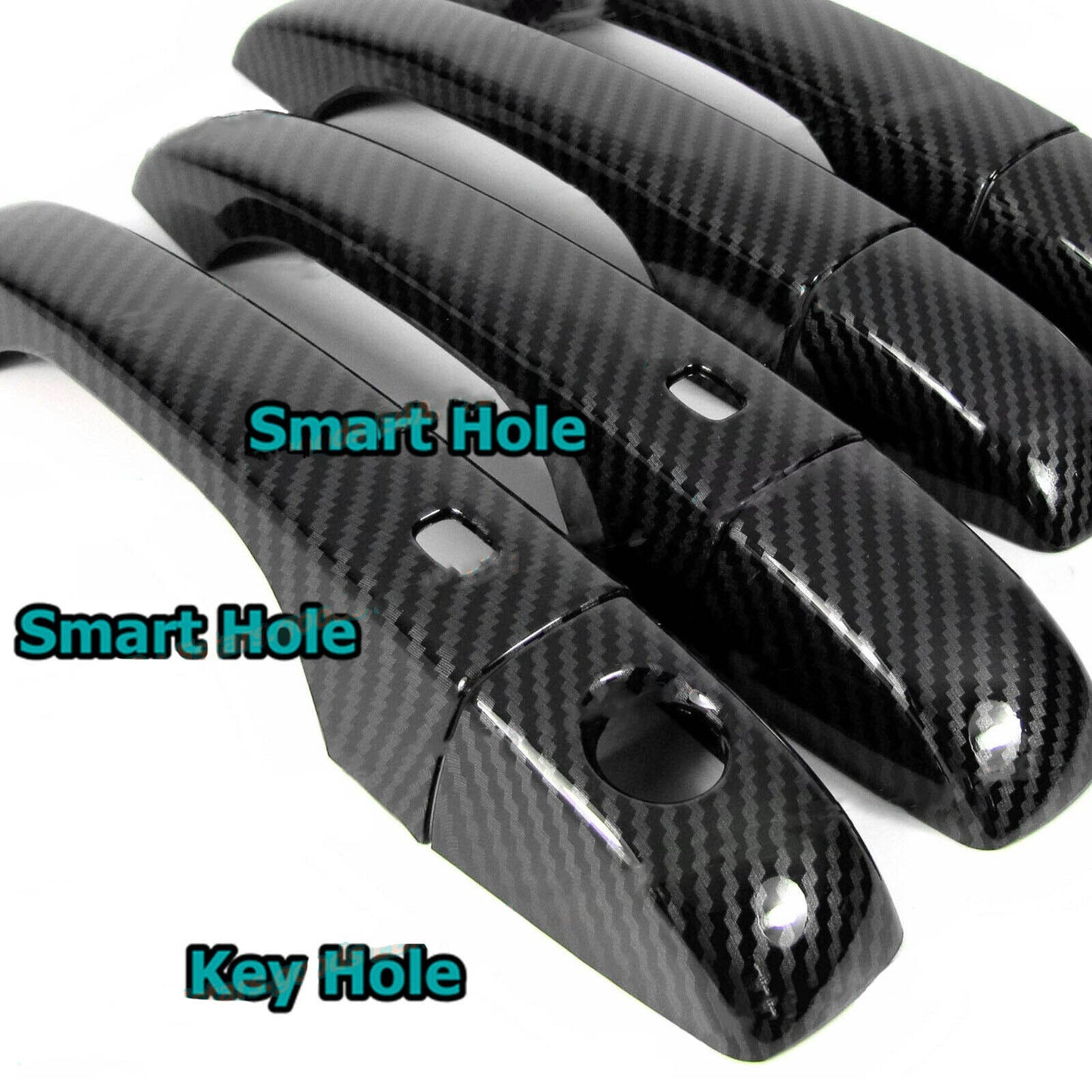 For 11-23 for Chrysler 300 Glossy Carbon Fiber for Smart Door Handle Covers Trims