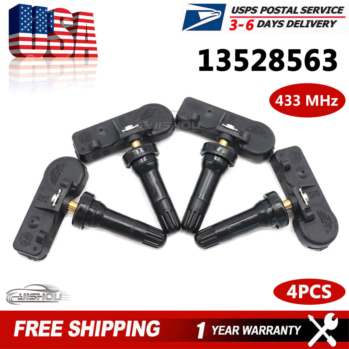 Set of 4 13528563 TPMS TIRE PRESSURE SENSOR for GM for Chevy Silverado for Sierra 19-23