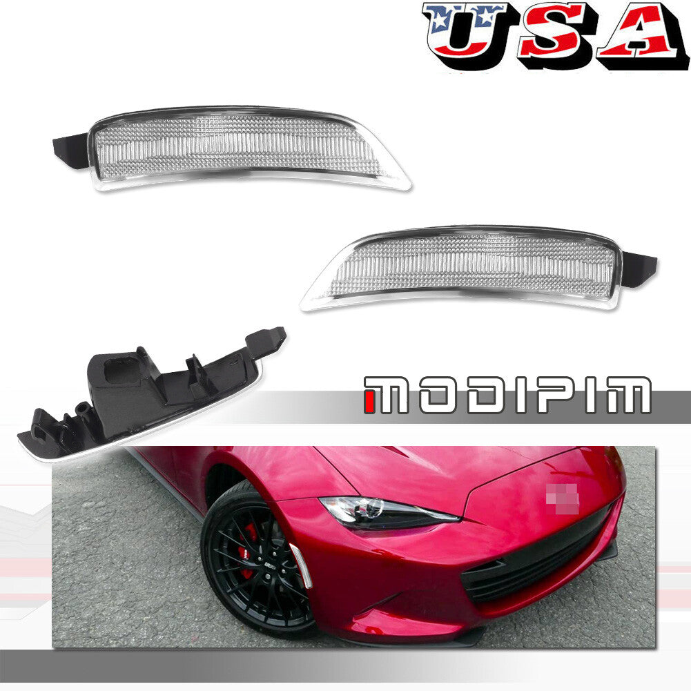 Pack Clear Front Side Marker Light Housing Kit for for Mazda MX-5 Miata 2016-2022- v