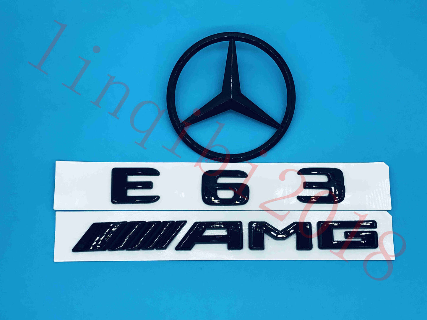 1Set Gloss Black E63 AMG Trunk Logo Sticker Decal Emblem Badge Package for W212