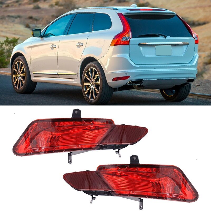 Pair Rear Bumper Reflector Fog Light Brake Lamp Parking for Volvo XC60 2014-2017