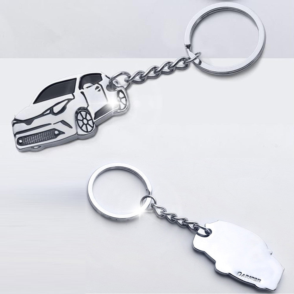(1) 3D silver finish die-cast metal keychain suitable for Toyota CHR-HR Q