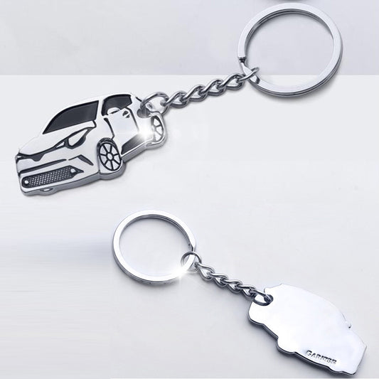 (1) 3D silver finish die-cast metal keychain suitable for Toyota CHR-HR Q