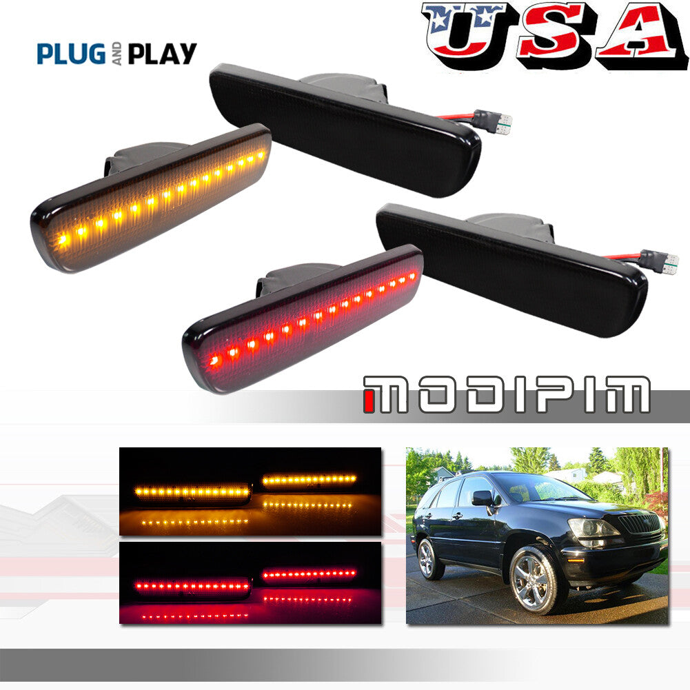 Front and rear LED fender side marker indicator light kit for 1999 - 2003 for Lexus RX300- v