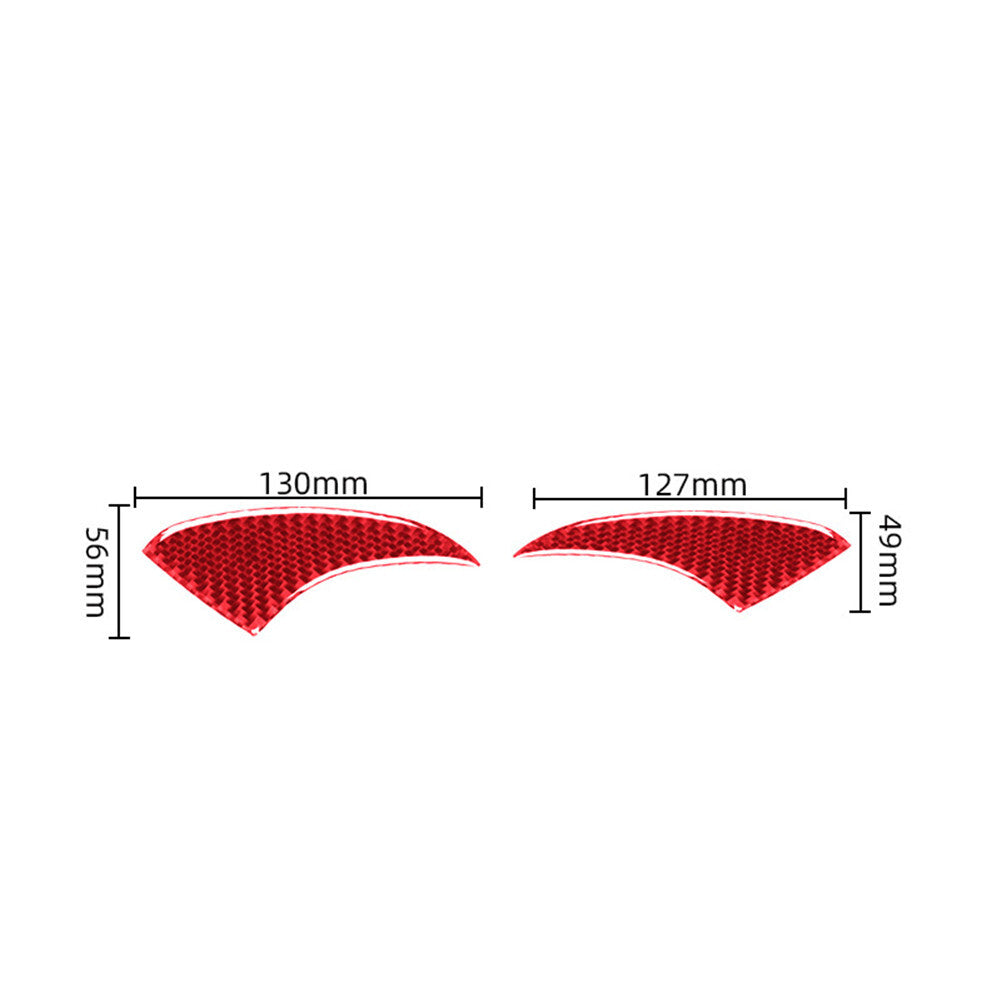 2Pcs Red Carbon Fiber Interior Dashboard Side Cover Trim for Porsche Taycan
