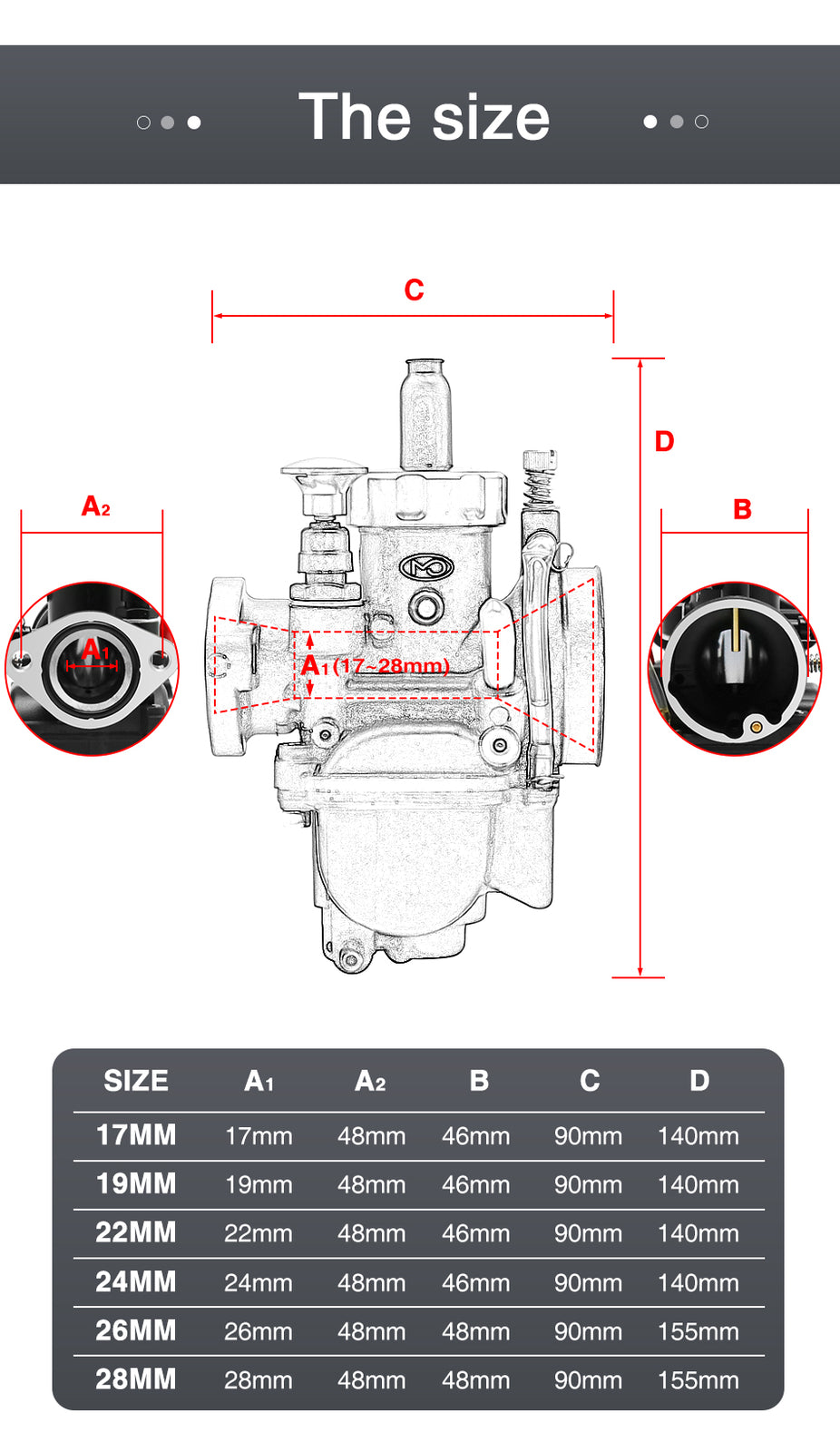Motorcycle PE 24mm Carburetor Replacement Racing Carb for Motorcross Off-road Q