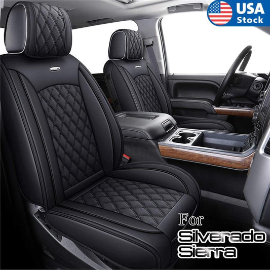 Full Set Car for Seat Cover PU Leather For Chevy Silverado for GMC for Sierra 1500 2007-22 Q