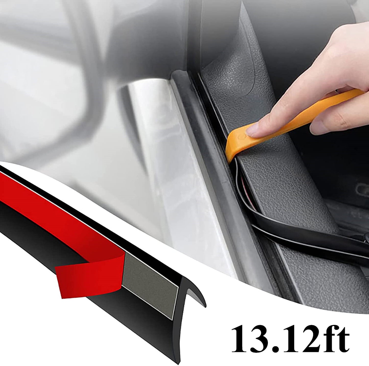 Molded rubber sealing strips for 4-meter V-shaped automotive side window trim edges - n