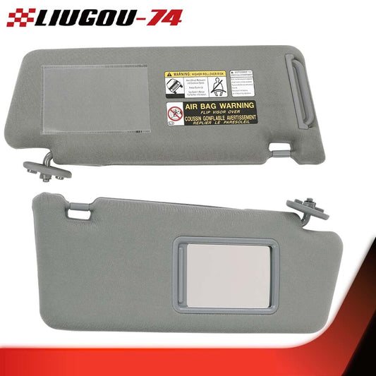 Fits 2005 - 2015 for Tacoma Sun Visors 2 Piece Set Driver and Passenger Side Gray - v