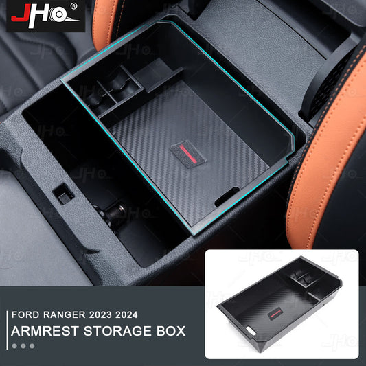 Armrest Storage Box Car Center Control Storage Box for Ford Ranger 2023-2024