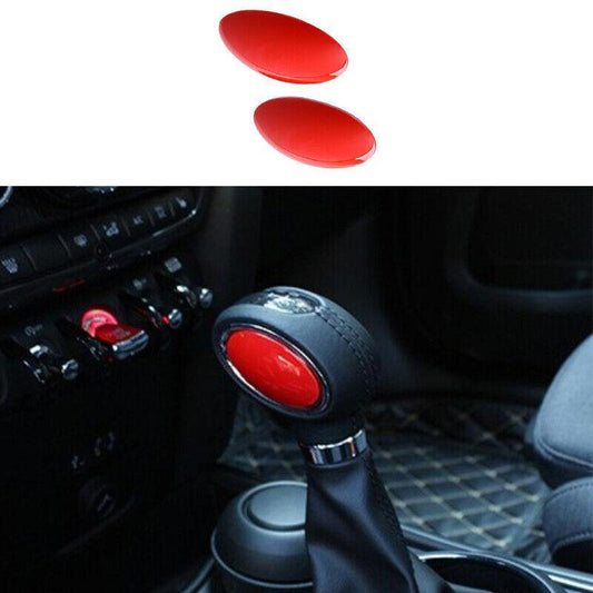 for Mini Cooper Clubman F54 Bright Red Central Console Gear Shift Knob Trim 2PCS