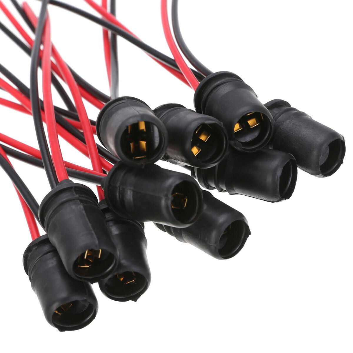 10PCS T10 168 194 W5W Light Bulb Extension Wiring Harness Socket Connector NEW