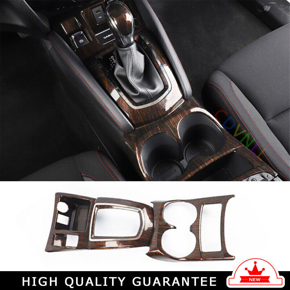 Console Gear Shift Water Cup Panel Trim for Nissan Rogue Sport 17-21 Wood Grain