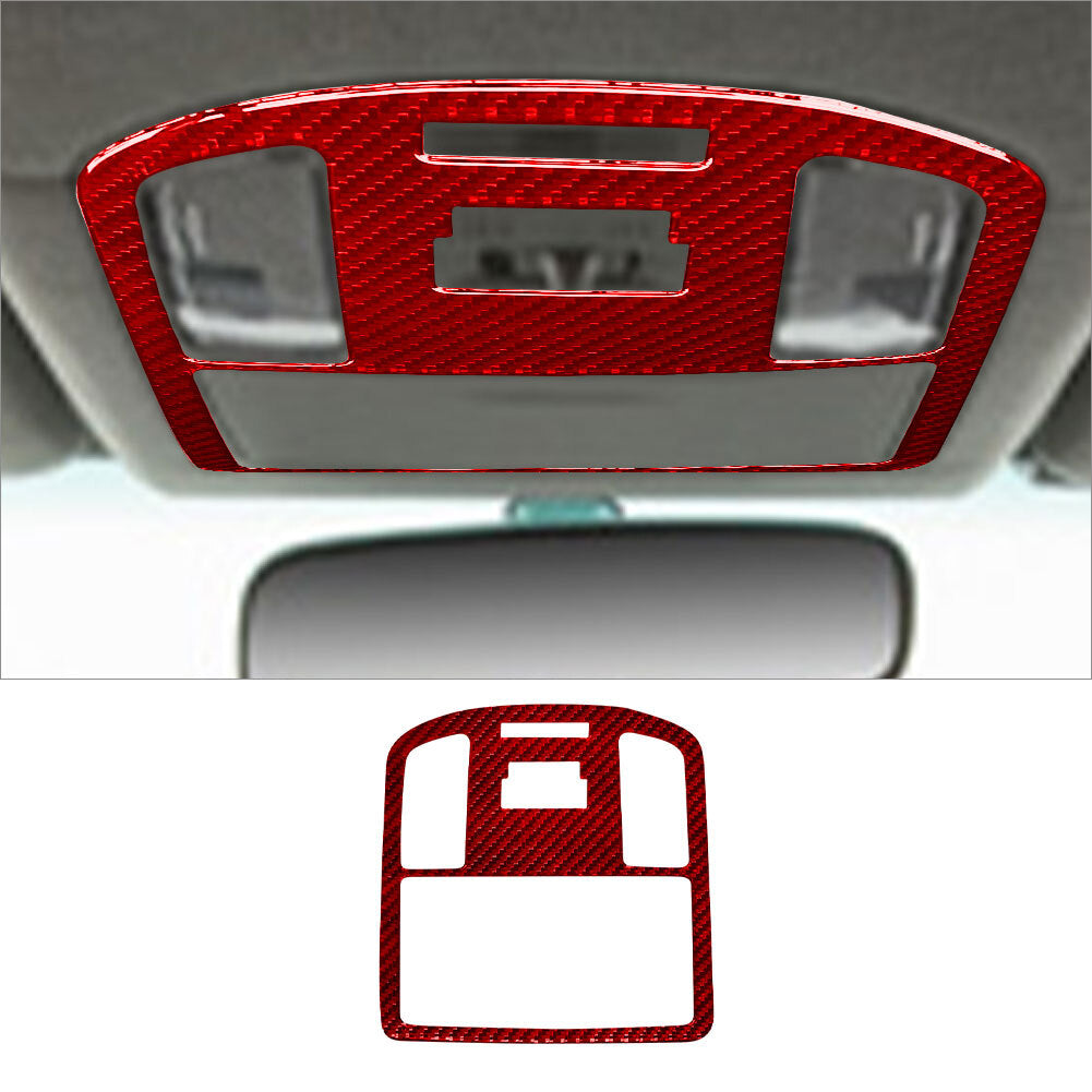 Red carbon fiber interior headrest console frame cover trim for Toyota Hilux