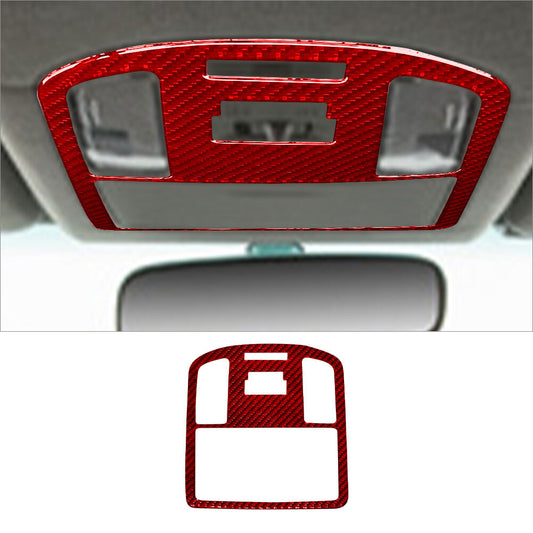 Red carbon fiber interior headrest console frame cover trim for Toyota Hilux
