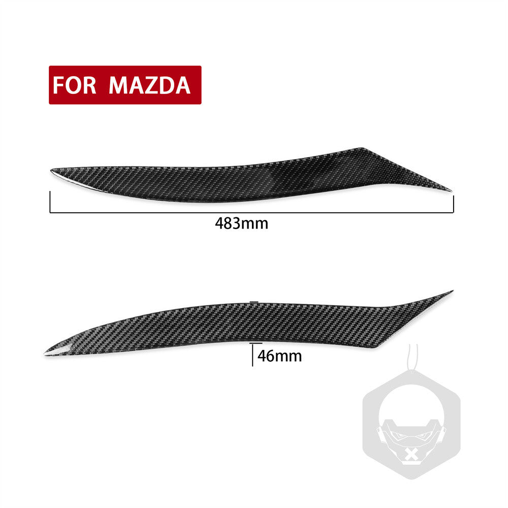 2¡ÁCarbon Fiber Front Headlight Eyelids Eyebrow Trim for Mazda RX-8 RX8 2009-2012