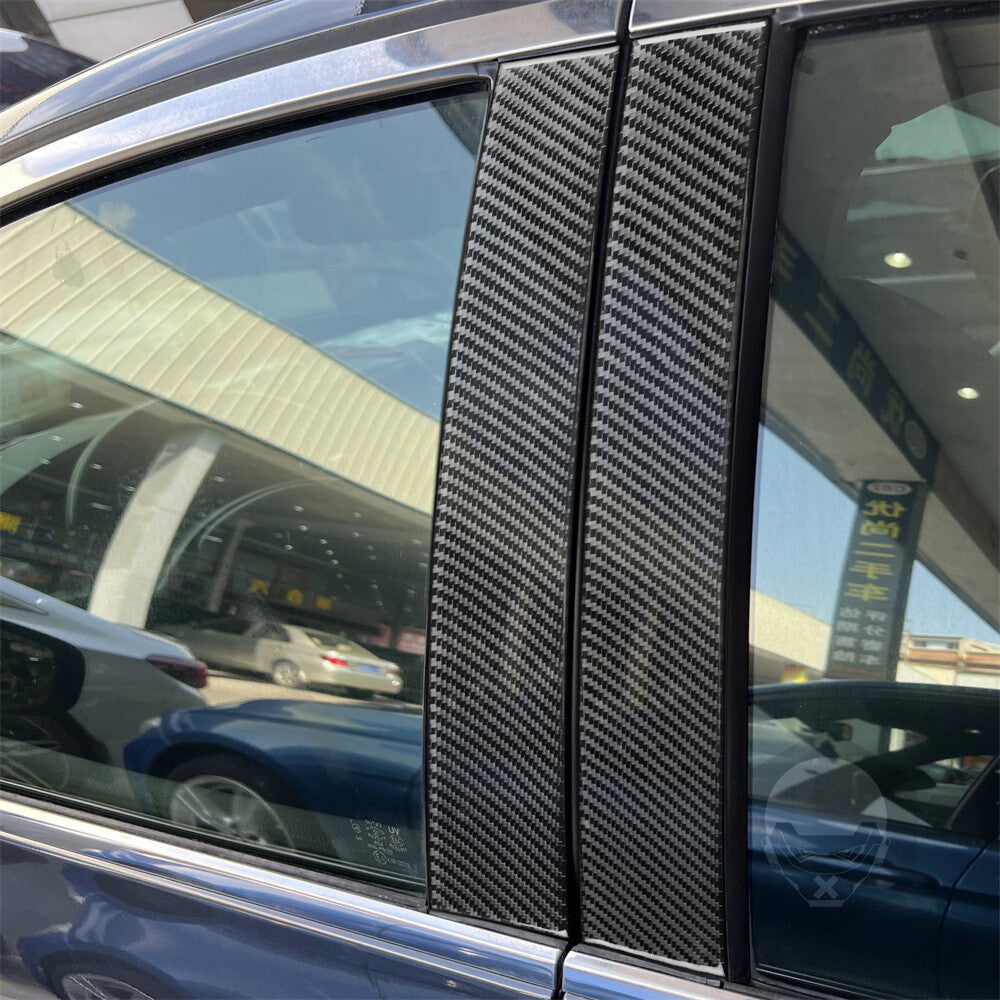 6¡ÁCarbon Fiber Door Window Pillar Post Trim Fit for Infiniti G37 Sedan 2007-2013