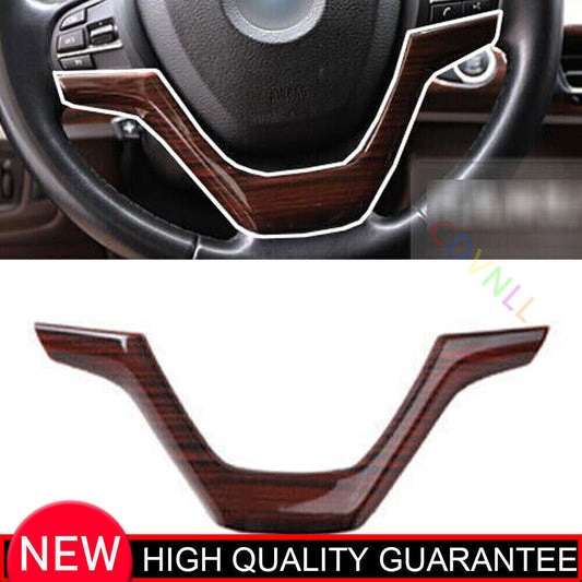 for BMW X5 X6 F15 F16 2014-18 Inner Steering Wheel U-Type Trim Red Wood Grain 1P