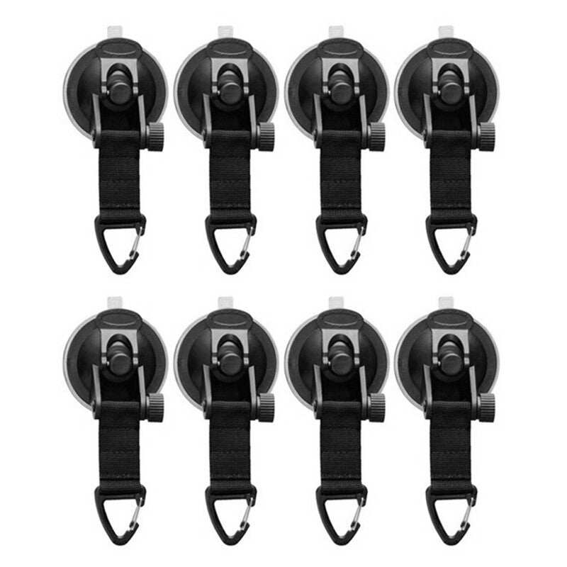 8-Piece Outdoor Vacuum Suction Cup Anchor Strap Fixing Hook Camping Clothes Rack Decoration - n