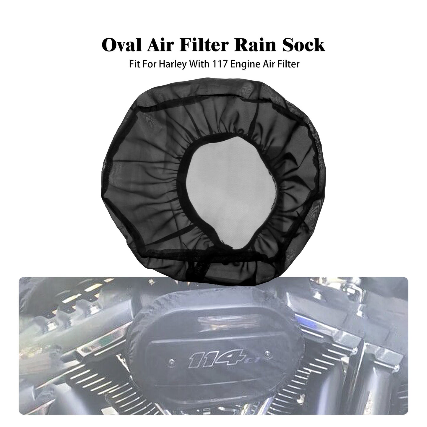 Waterproof Dust Proof Air Filter Cleaner Rain Sock Fit for Harley 117 107 114 Q