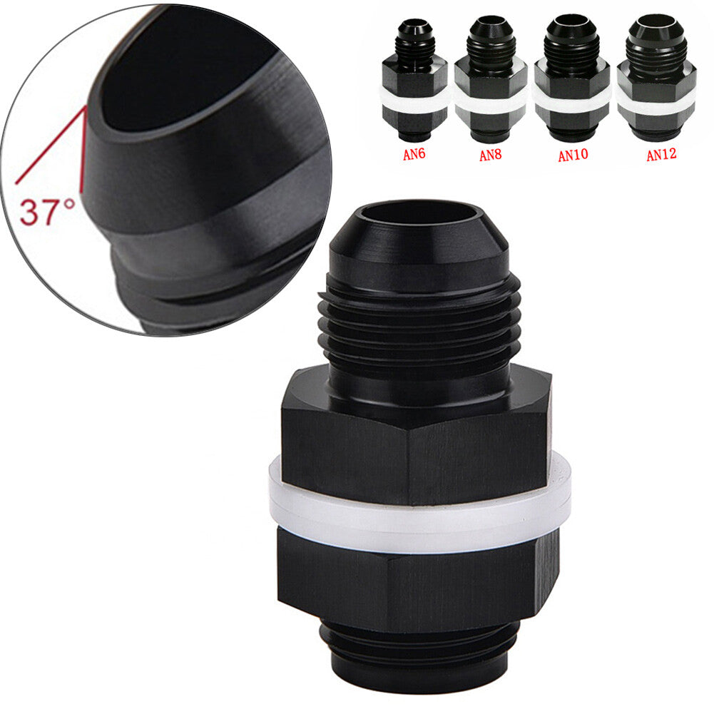 Black AN6 AN8 AN10 AN12 Flare Fuel Cell Bulkhead Fitting With Washer Q