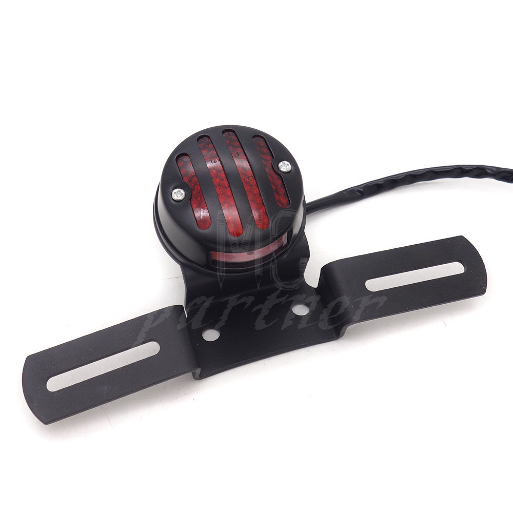 LED Grill Rear Tail Brake Stop Light Chopper Cafe Racer Old School Bobber Custom Q