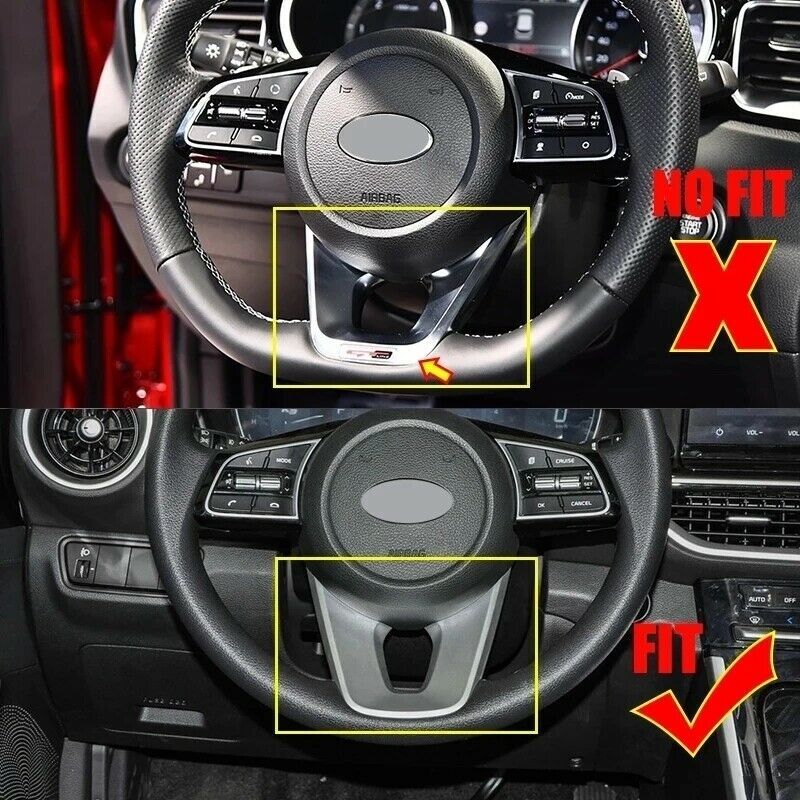 for Kia Forte 2019-2021 Red Interior Steering Wheel Molding Cover Trim Frame 2P