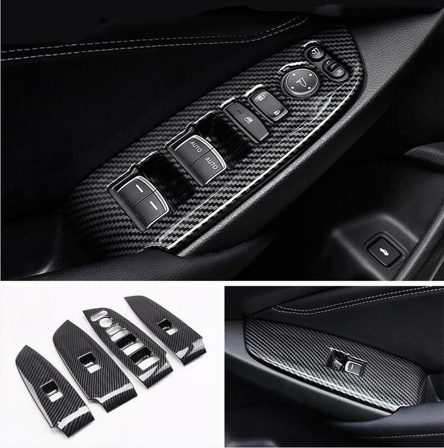 For 2018-2020 for Honda Accord Carbon Fiber Interior Window Switch Panel Cover Trim v