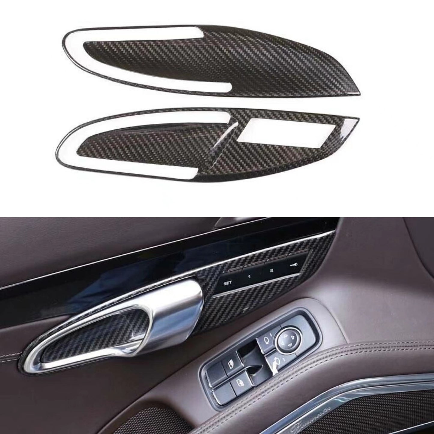 Fit for 718 2016-20 Real Carbon Fiber Door Handle Cover Trim B n