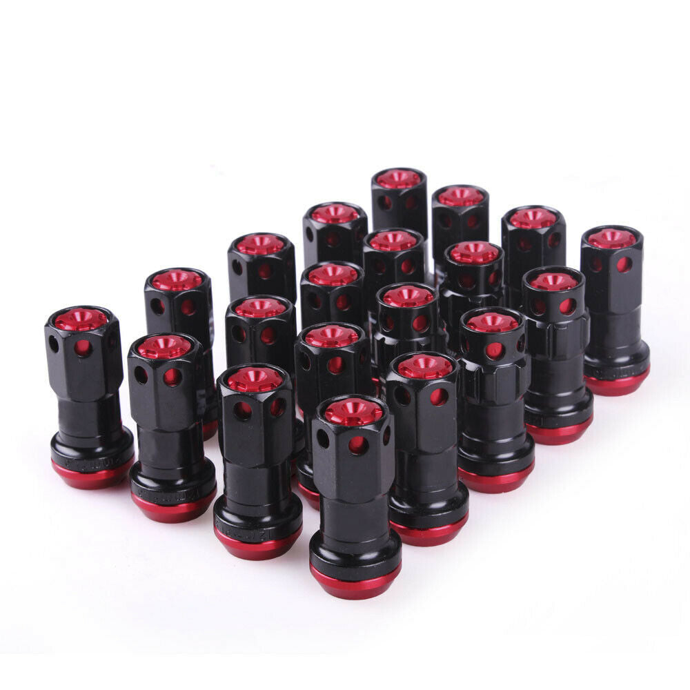 20pcs Red M12 x 1.5 mm Composite Close End Heavy Duty Wheel Lug Nuts R40 Q
