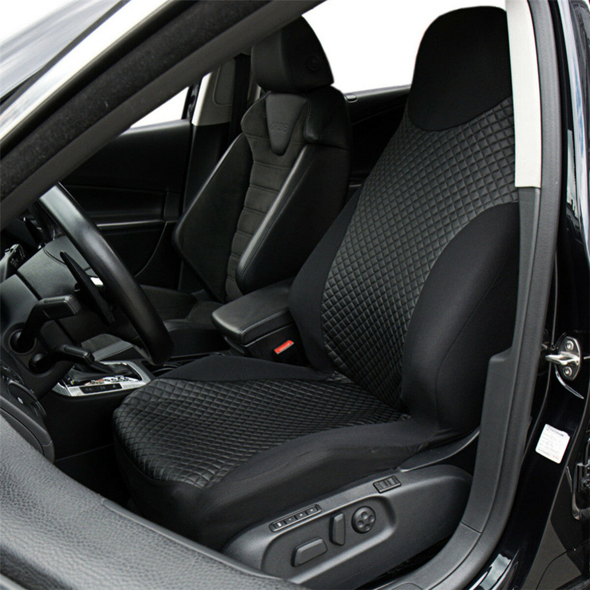 Car front for seat covers, breathable polyurethane synthetic leather, raised backrest bucket for seat cushions - n