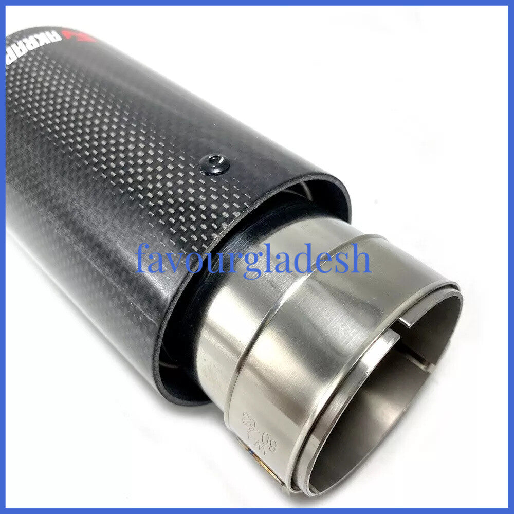 1 X IN 2.0 51MM OUT: 3.5 89MM Akrapovic Glossy Carbon Fiber Pipe Exhaust Tip