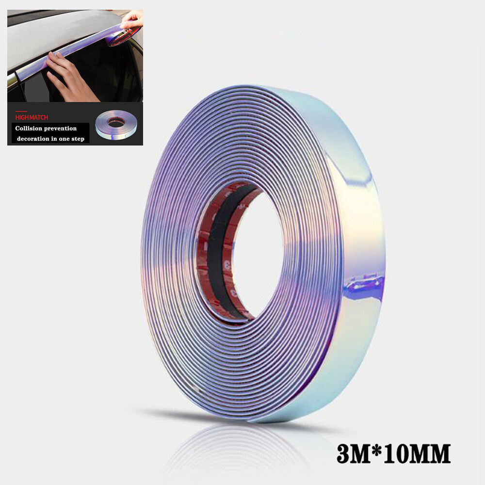 10mm chrome-plated molded decorative car door side outer edge lip protector sticker - n