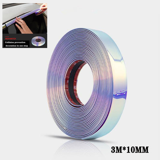 10mm chrome-plated molded decorative car door side outer edge lip protector sticker - n
