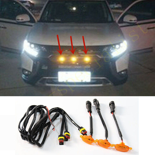 for Mitsubishi Outlander 2019-2020 Yellow Style Grill LED Marker Light Ki