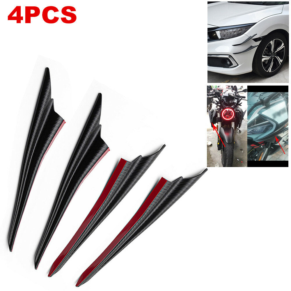 4-piece front bumper side lip splitter, black boiler blade decorative pads - n