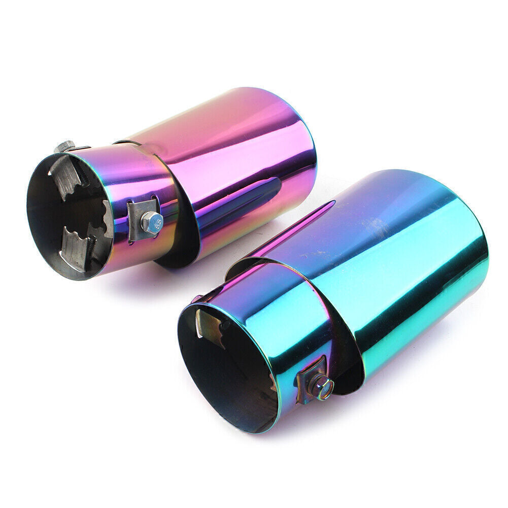 Universal Stainless Steel Rear Exhaust Pipe Tail Muffler Tip Round Accessories Q