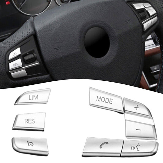 Chrome Steering Wheel Button Cover Trim for 5 6 7 GT F01 F02 F06 F07 F10 v