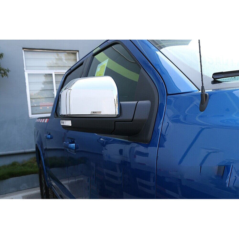 for Ford F150 F-150 2015-2020 Chrome Side Rearview Mirrors Cover caps Trim decor